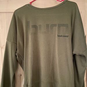 Army Green Burn Boot Camp open back sweater
